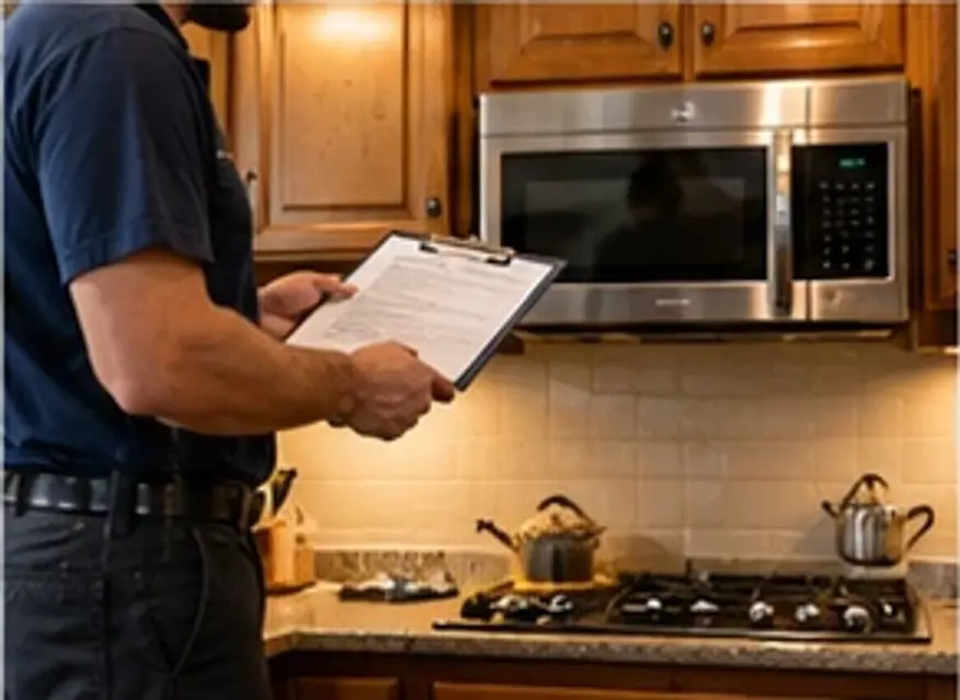 Mr. Fixer technician: microwave repair